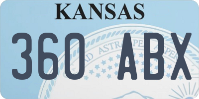 KS license plate 360ABX