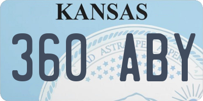 KS license plate 360ABY