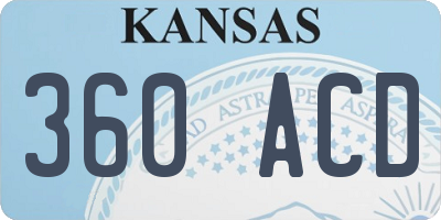 KS license plate 360ACD