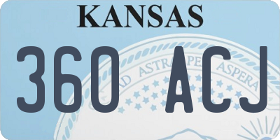 KS license plate 360ACJ