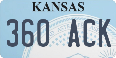 KS license plate 360ACK