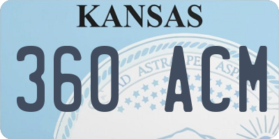 KS license plate 360ACM