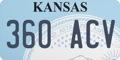 KS license plate 360ACV