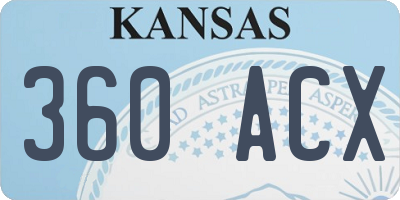 KS license plate 360ACX
