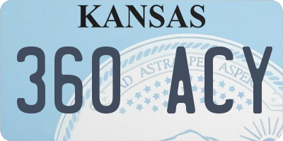 KS license plate 360ACY