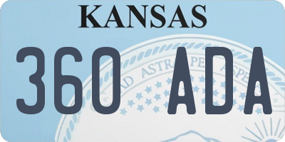 KS license plate 360ADA
