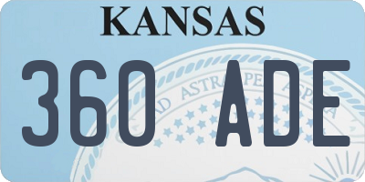 KS license plate 360ADE
