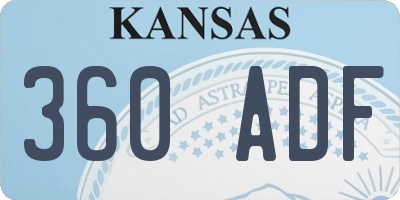 KS license plate 360ADF