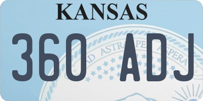 KS license plate 360ADJ