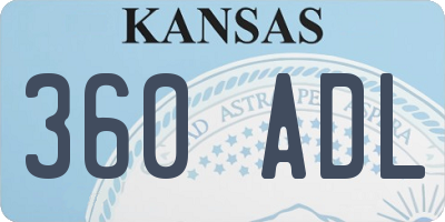 KS license plate 360ADL