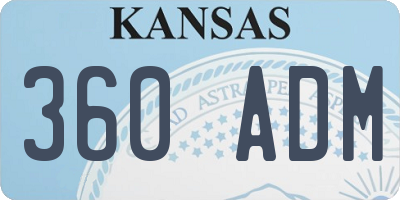KS license plate 360ADM