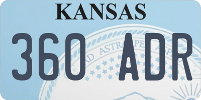 KS license plate 360ADR