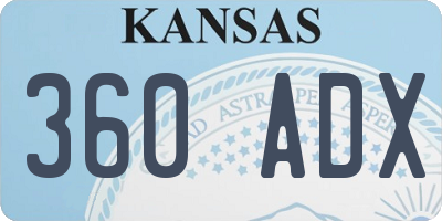 KS license plate 360ADX