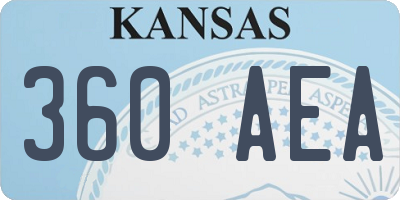 KS license plate 360AEA