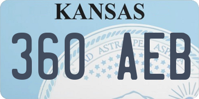 KS license plate 360AEB