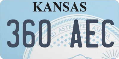KS license plate 360AEC