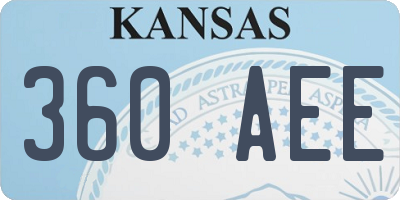 KS license plate 360AEE
