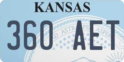 KS license plate 360AET