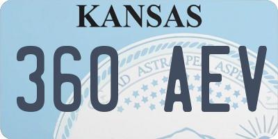 KS license plate 360AEV