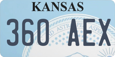 KS license plate 360AEX