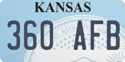 KS license plate 360AFB