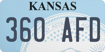 KS license plate 360AFD