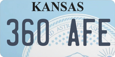 KS license plate 360AFE