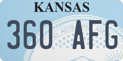 KS license plate 360AFG