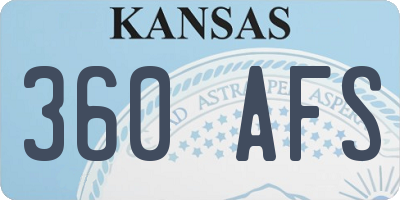 KS license plate 360AFS