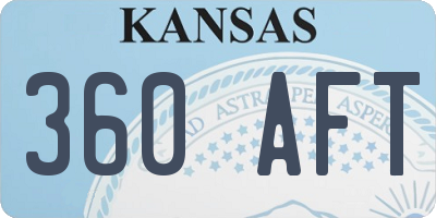 KS license plate 360AFT