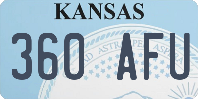 KS license plate 360AFU