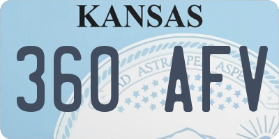 KS license plate 360AFV