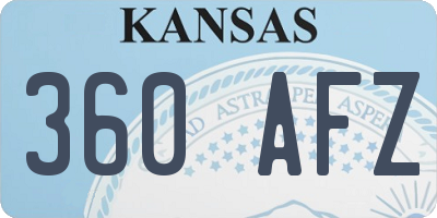 KS license plate 360AFZ