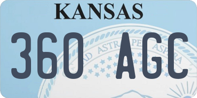 KS license plate 360AGC