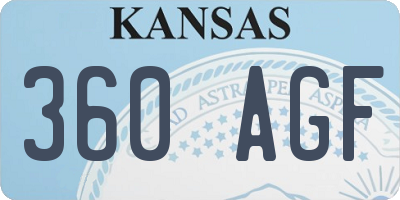 KS license plate 360AGF