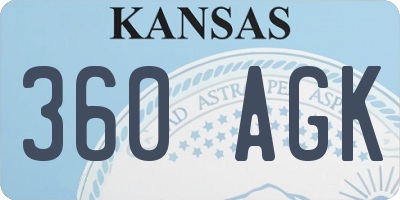 KS license plate 360AGK