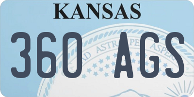 KS license plate 360AGS