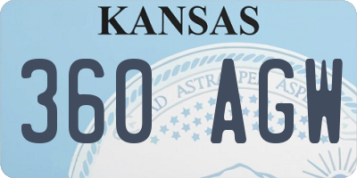KS license plate 360AGW