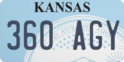 KS license plate 360AGY