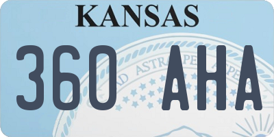 KS license plate 360AHA