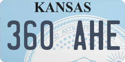 KS license plate 360AHE