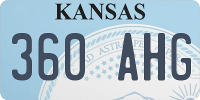KS license plate 360AHG