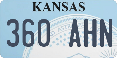 KS license plate 360AHN