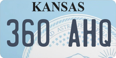 KS license plate 360AHQ