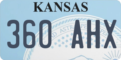 KS license plate 360AHX