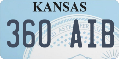 KS license plate 360AIB