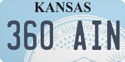 KS license plate 360AIN
