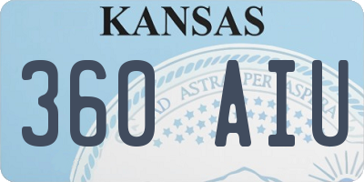 KS license plate 360AIU