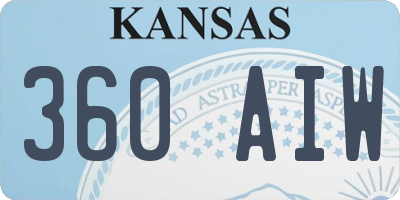 KS license plate 360AIW
