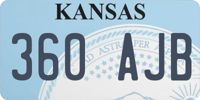 KS license plate 360AJB